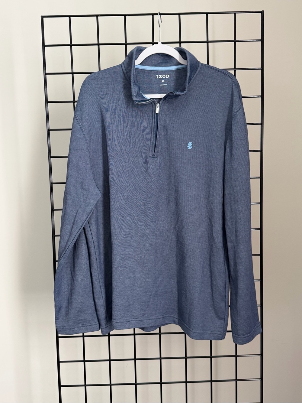 Izod Men's Slate Blue Quarter-Zip Pullover
